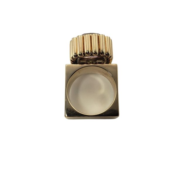 Vintage 14 Karat Yellow Gold Amethyst and Diamond Ring Size 9 #11249 - Picture 5 of 9